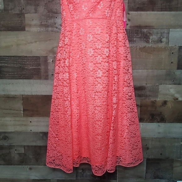 New Betsey Johnson Floral Lace A-line Midi Dress Sz 10 - Picture 6 of 13